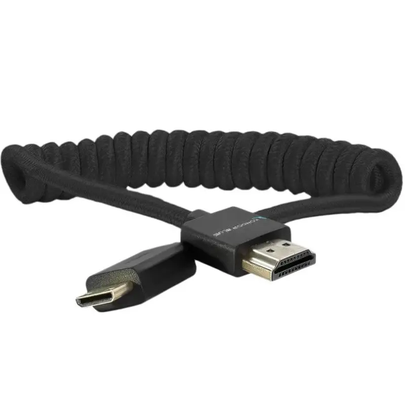 Kondor Blue Coiled Mini-HDMI to HDMI Cable (12 to 24", Black)