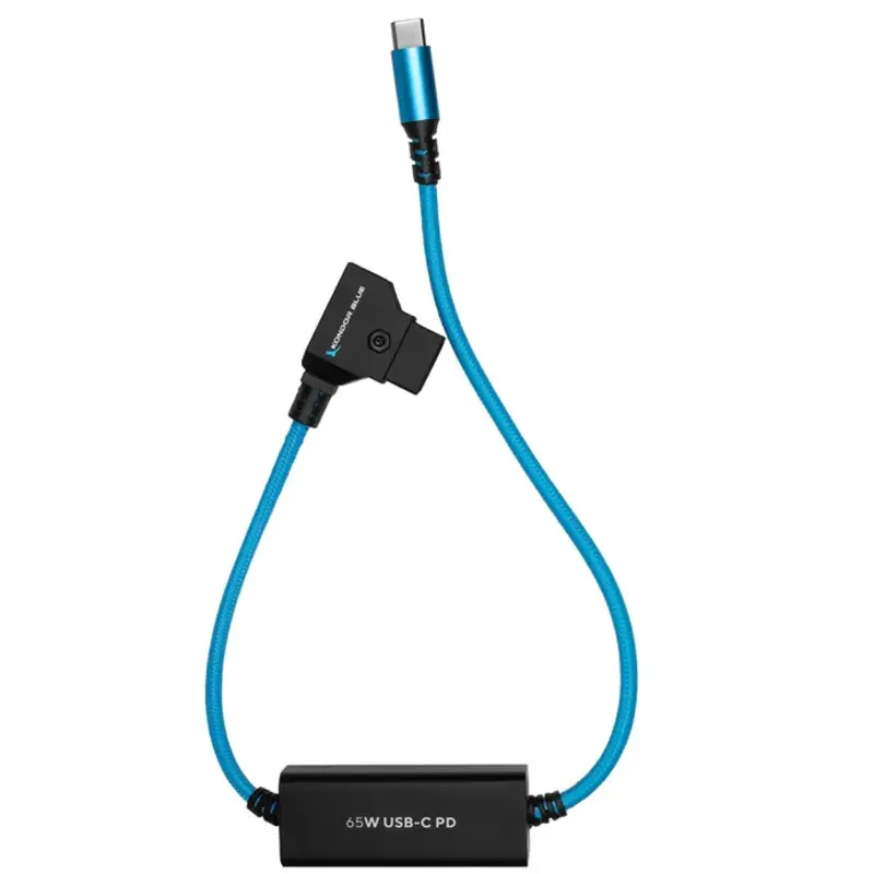 Kondor Blue D-Tap to USB-C Power Delivery Cable for Mirrorless Cameras (16", Blue)