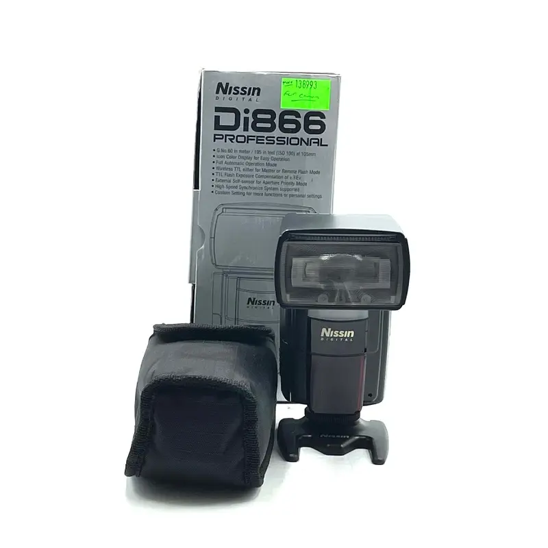 Nissin Di866 Flash W/ case,box, and flash stand (For Canon)