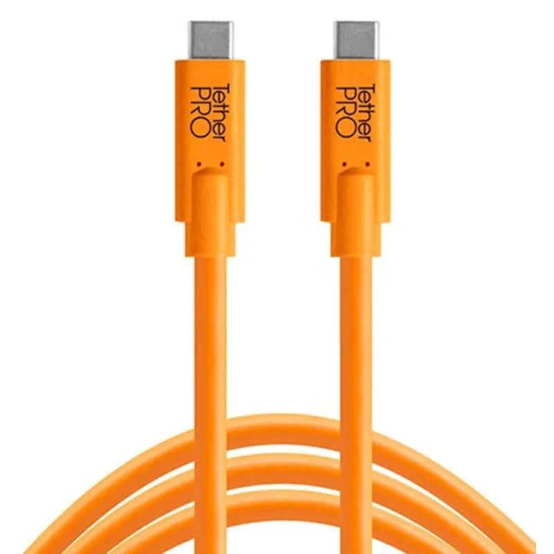 Tether Tools TetherPro USB Type-C Male to USB Type-C Male Cable (15', Orange) CUC15-ORG