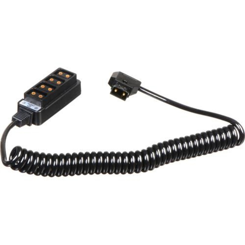 Coiled 4-Way D-Tap Splitter Cable Converter (24-36", Non-Regulated)