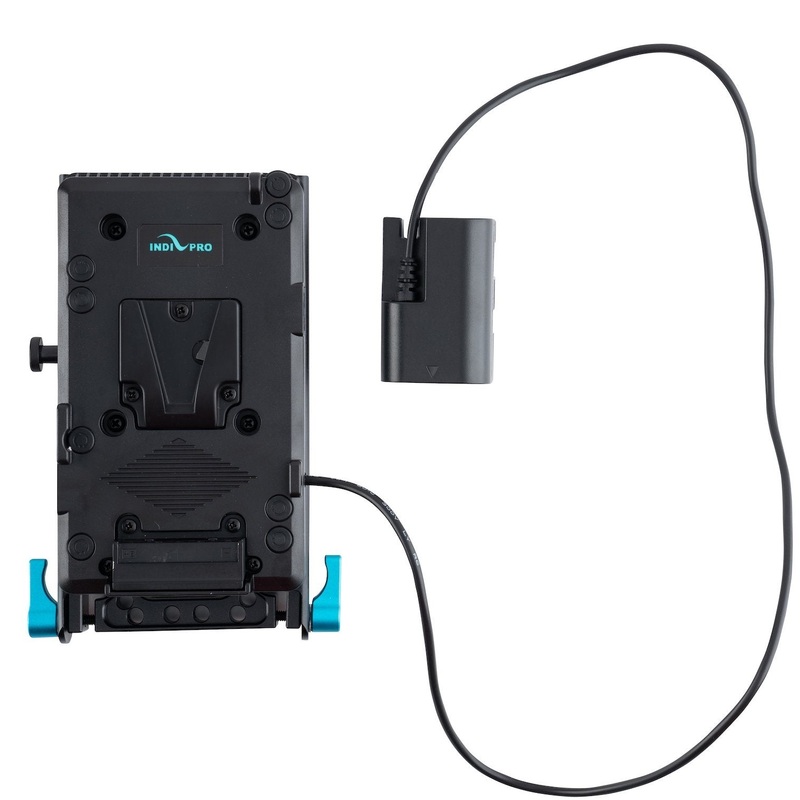 V-Mount Battery Adapter Plate with Canon LP-E6 Type Dummy Battery w/ 15mm Rod System (24")