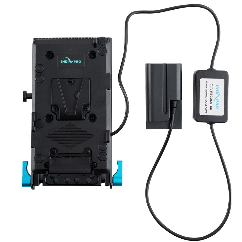 V-Mount Battery Adapter Plate with Sony L-Series Type Dummy Battery w/ 15mm Rod System (24")